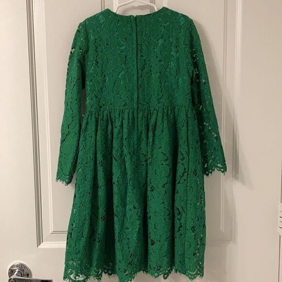 Flowers & Still Girls Green Lace Dress Embellished with a Crystal Firefly. Sz 8. - Picture 2 of 8